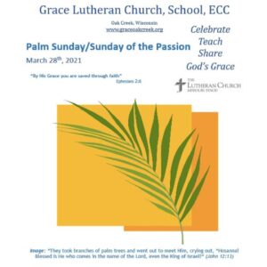 Worship Video – Palm Sunday – March 28, 2021