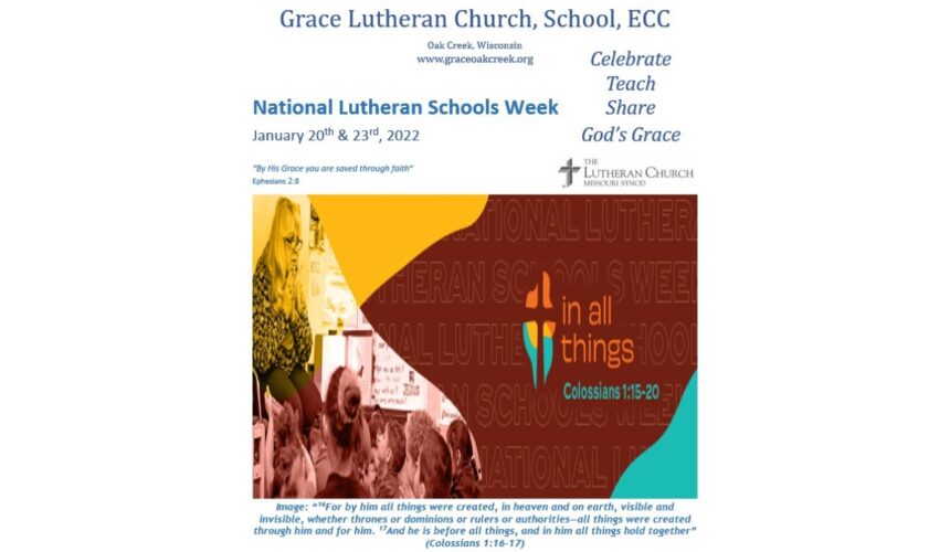 Worship Video – National Lutheran Schools Week – January 20, 2022