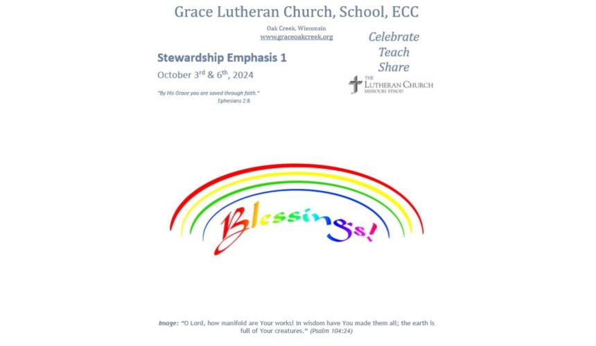 Worship Video – Stewardship Emphasis 1 – October 6, 2024