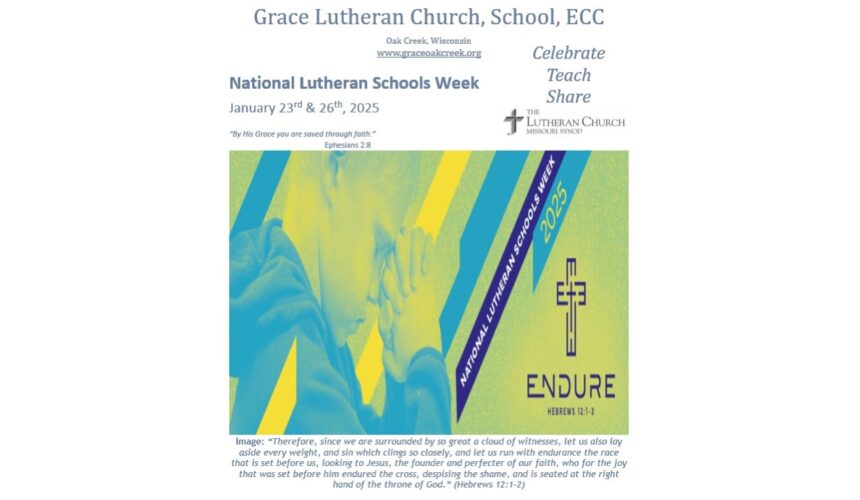 Worship Video – National Lutheran Schools Week – January 26, 2025