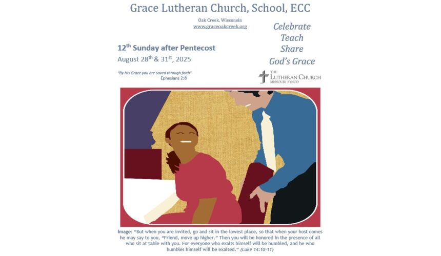 Worship Video – Twelfth Sunday after Pentecost – August 31, 2025