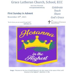 Worship Video – First Sunday in Advent – November 30, 2025 Worship Video – First Sunday in Advent – November 30, 2025