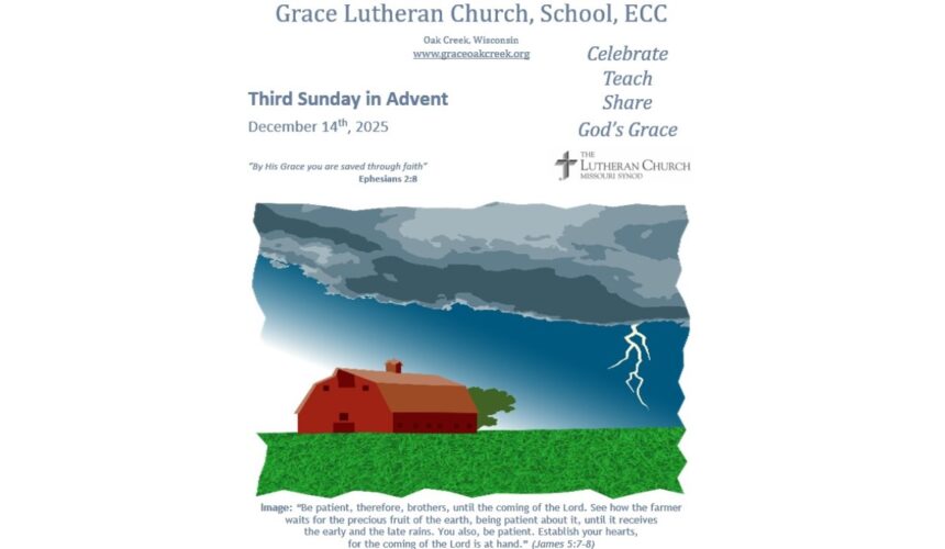 Worship Video – Third Sunday in Advent – December 14, 2025