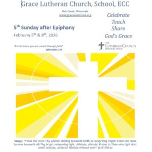 Worship Video – 5th Sunday after Epiphany – February 8, 2026