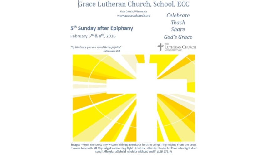 Worship Video – 5th Sunday after Epiphany – February 8, 2026