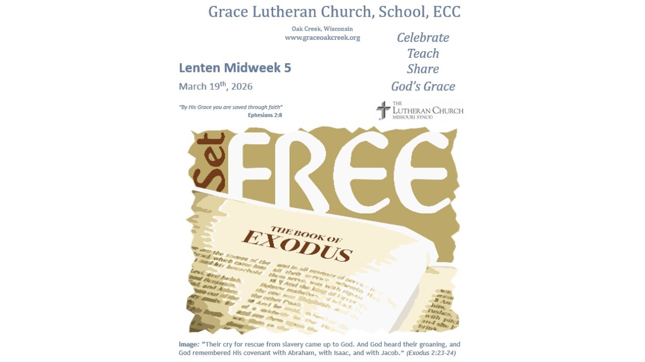 Worship Video – Lenten Midweek 5 – March 19, 2026 Worship Video – Lenten Midweek 5 – March 19, 2026