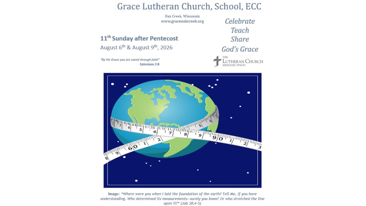 Worship Video – 11th Sunday after Pentecost – August 9, 2026 Worship Video – 11th Sunday after Pentecost – August 9, 2026
