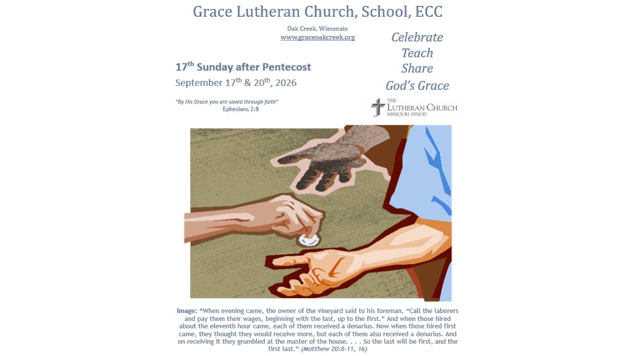 Worship Video – 17th Sunday after Pentecost – September 20, 2026