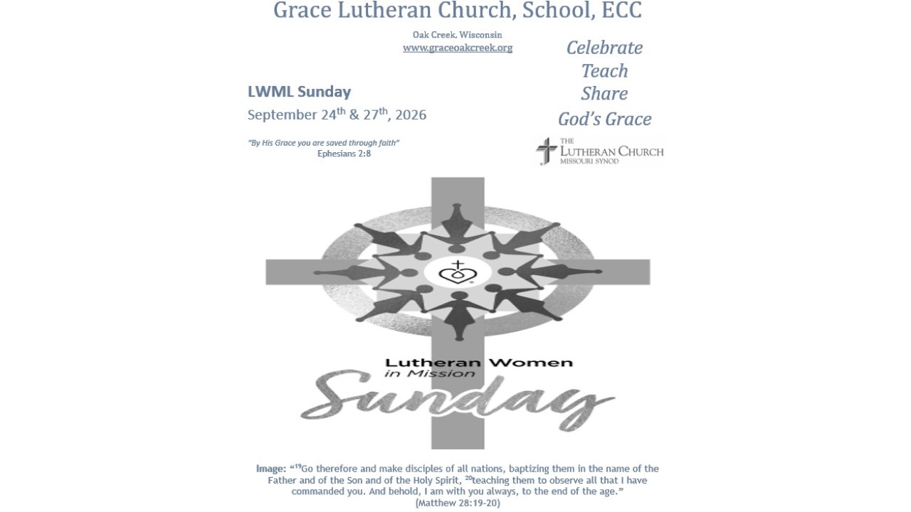 Worship Video – LWML Sunday – September 27, 2026 Worship Video – LWML Sunday – September 27, 2026